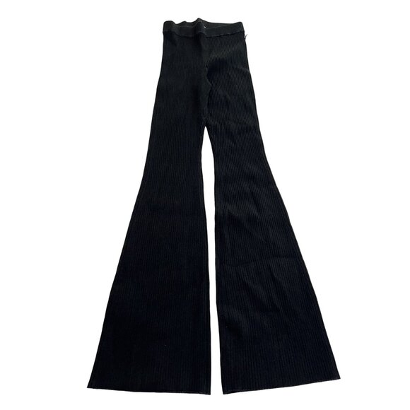 ALO Yoga Denim High Waist Flare Pants in Black/Anthracite